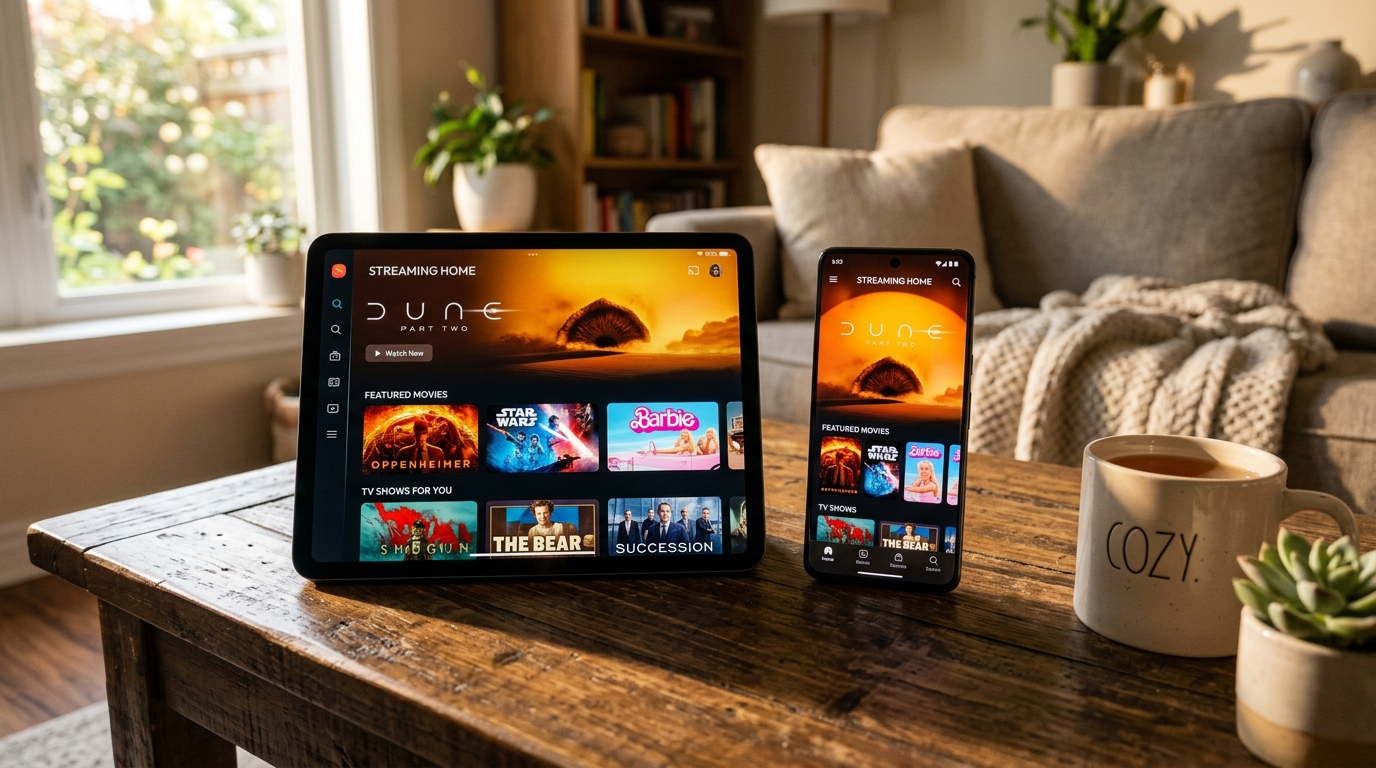 Tablet and phone showing the YourFlix interface